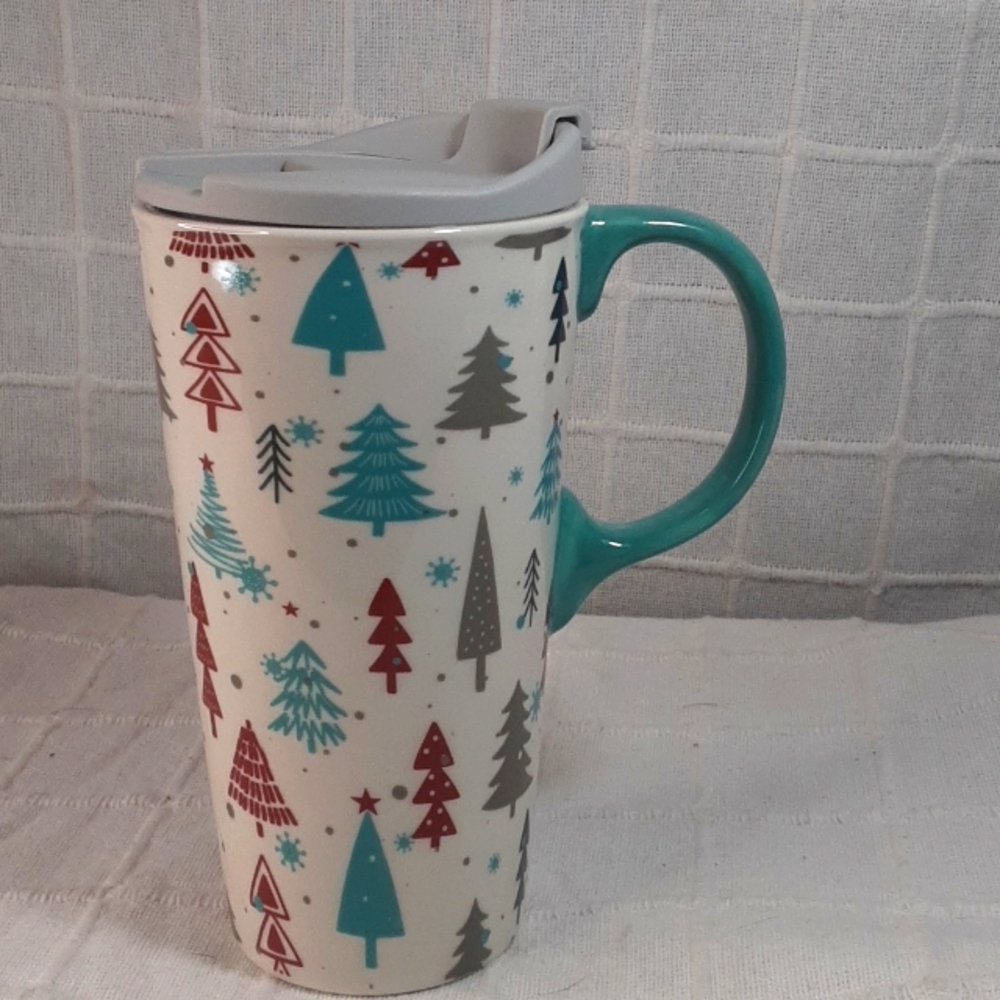 Topadorn Ceramic Mug with Lid